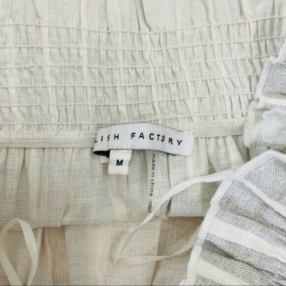 English Factory off the shoulder striped linen top - Picture 4 of 5